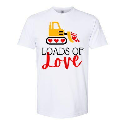 Happy Valentines Day Excavator Loads Of Love Great Gift Softstyle CVC T-Shirt