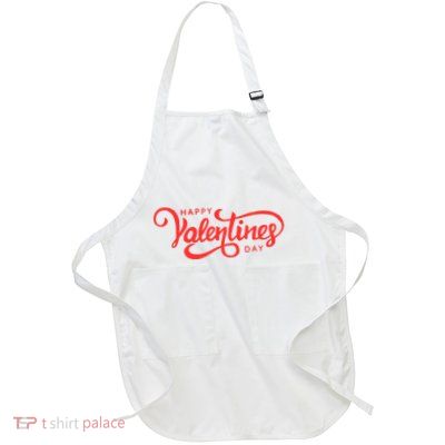 Happy Valentines Day Cute Holiday Gift Full-Length Apron With Pockets