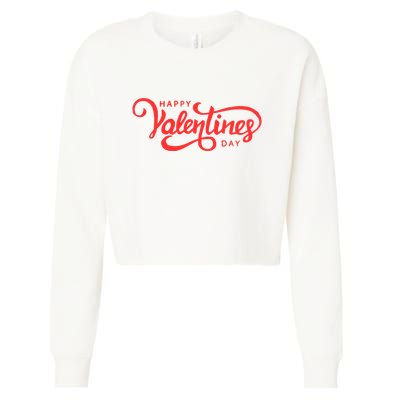 Happy Valentines Day Cute Holiday Gift Cropped Pullover Crew