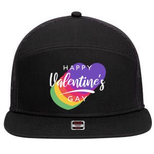 Happy Valentines Day Heart Cute Gift 7 Panel Mesh Trucker Snapback Hat