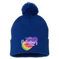 Happy Valentines Day Heart Cute Gift Pom Pom 12in Knit Beanie