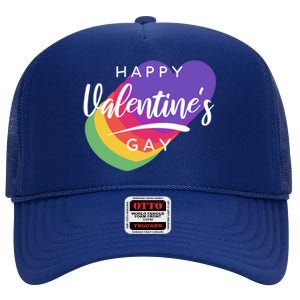 Happy Valentines Day Heart Cute Gift High Crown Mesh Back Trucker Hat