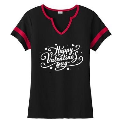 Happy Valentines Day Romantic Gift Ladies Halftime Notch Neck Tee