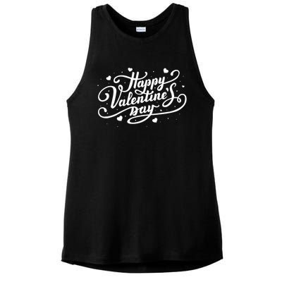 Happy Valentines Day Romantic Gift Ladies PosiCharge Tri-Blend Wicking Tank