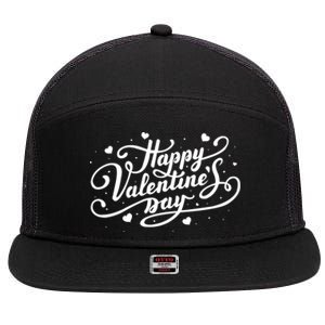 Happy Valentines Day Romantic Gift 7 Panel Mesh Trucker Snapback Hat