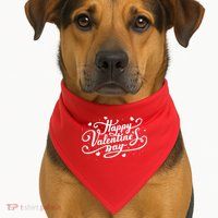 Happy Valentines Day Romantic Gift USA-Made Doggie Bandana
