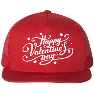 Happy Valentines Day Romantic Gift Flat Bill Trucker Hat