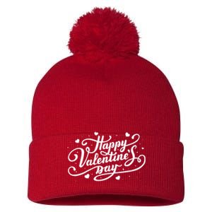 Happy Valentines Day Romantic Gift Pom Pom 12in Knit Beanie