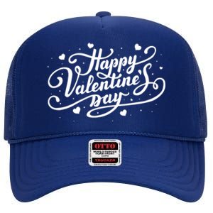 Happy Valentines Day Romantic Gift High Crown Mesh Back Trucker Hat