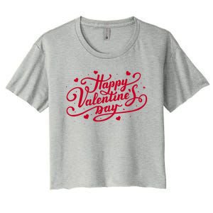 Happy Valentines Day Romantic Gift Women's Crop Top Tee