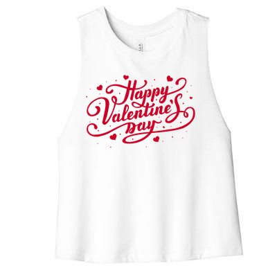 Happy Valentines Day Romantic Gift Women's Racerback Cropped Tank