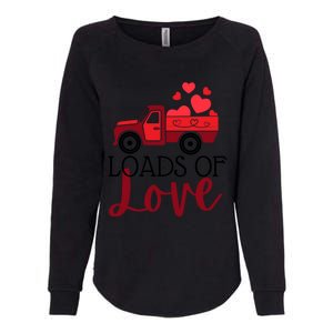 Happy Valentines Day Farm Truck Loads Of Love Gift Womens California Wash Sweatshirt