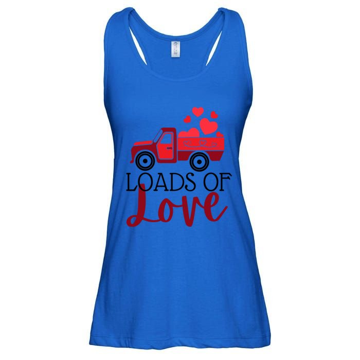 Happy Valentines Day Farm Truck Loads Of Love Gift Ladies Essential Flowy Tank