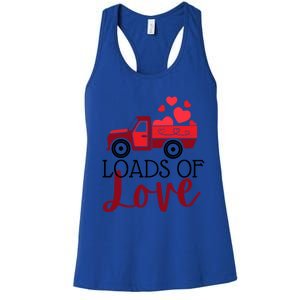 Happy Valentines Day Farm Truck Loads Of Love Gift Women's Racerback Tank