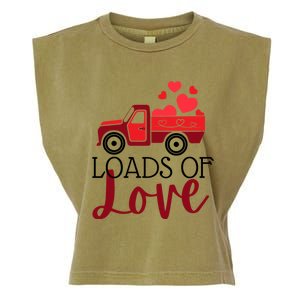 Happy Valentines Day Farm Truck Loads Of Love Gift Garment-Dyed Women's Muscle Tee