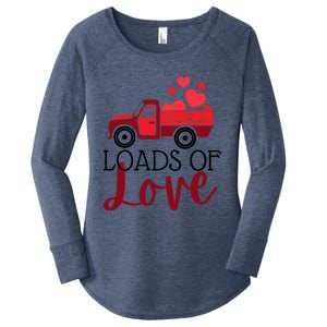 Happy Valentines Day Farm Truck Loads Of Love Gift Women's Perfect Tri Tunic Long Sleeve Shirt