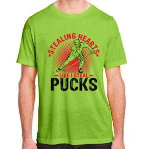 Happy Valentines Day Roses Date Night Flowers Ice Hockey Great Gift Adult ChromaSoft Performance T-Shirt