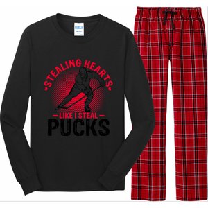 Happy Valentines Day Roses Date Night Flowers Ice Hockey Great Gift Long Sleeve Pajama Set