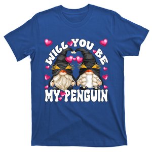 Happy Valentines Day Gnome Graphic Will You Be My Penguin Gift T-Shirt