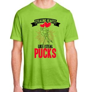 Happy Valentines Day Roses Date Night Flowers Love Hockey Meaningful Gift Adult ChromaSoft Performance T-Shirt