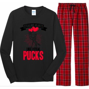 Happy Valentines Day Roses Date Night Flowers Love Hockey Meaningful Gift Long Sleeve Pajama Set