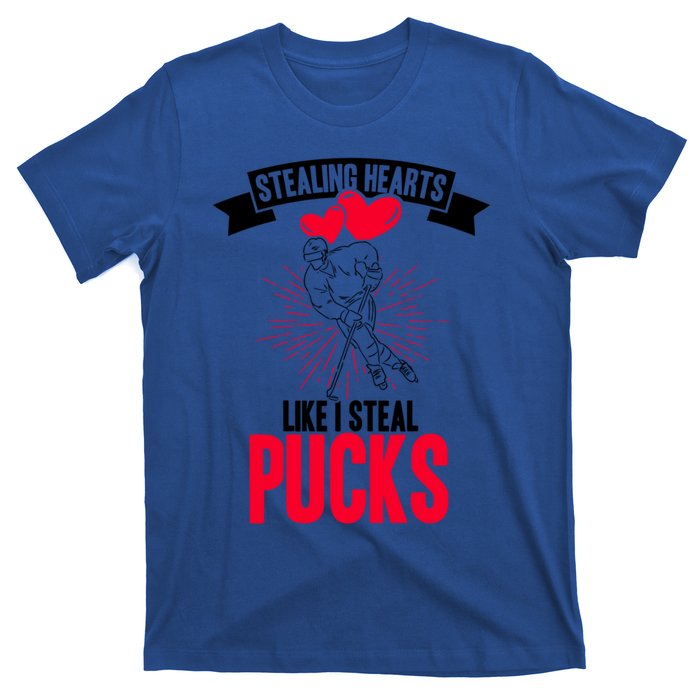 Happy Valentines Day Roses Date Night Flowers Love Hockey Meaningful Gift T-Shirt