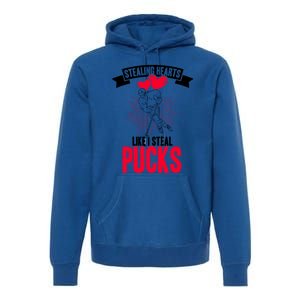 Happy Valentines Day Roses Date Night Flowers Love Hockey Meaningful Gift Premium Hoodie