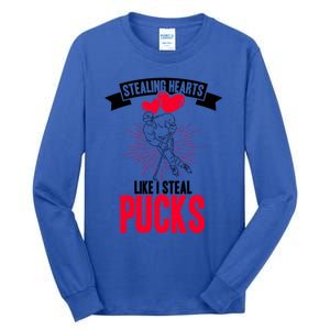 Happy Valentines Day Roses Date Night Flowers Love Hockey Meaningful Gift Tall Long Sleeve T-Shirt