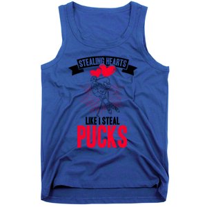 Happy Valentines Day Roses Date Night Flowers Love Hockey Meaningful Gift Tank Top