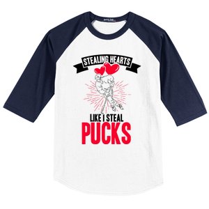 Happy Valentines Day Roses Date Night Flowers Love Hockey Meaningful Gift Baseball Sleeve Shirt