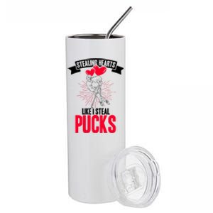 Happy Valentines Day Roses Date Night Flowers Love Hockey Meaningful Gift Stainless Steel Tumbler