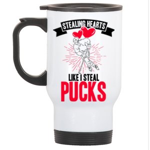 Happy Valentines Day Roses Date Night Flowers Love Hockey Meaningful Gift Stainless Steel Travel Mug