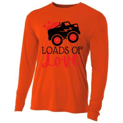 Happy Valentines Day Monster Truck Loads Of Love Funny Gift Cooling Performance Long Sleeve Crew