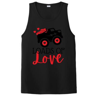 Happy Valentines Day Monster Truck Loads Of Love Funny Gift PosiCharge Competitor Tank