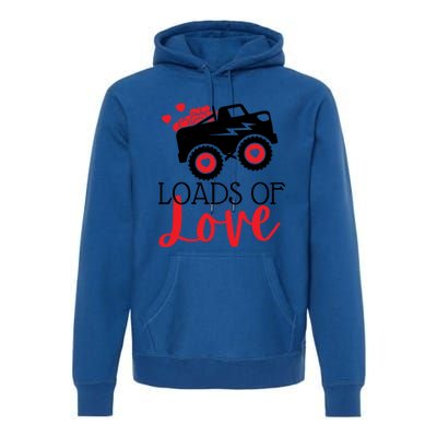 Happy Valentines Day Monster Truck Loads Of Love Funny Gift Premium Hoodie