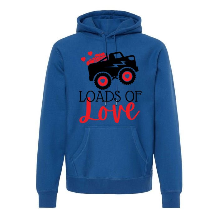 Happy Valentines Day Monster Truck Loads Of Love Funny Gift Premium Hoodie