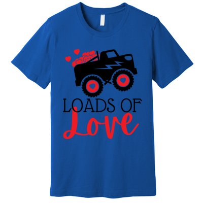 Happy Valentines Day Monster Truck Loads Of Love Funny Gift Premium T-Shirt