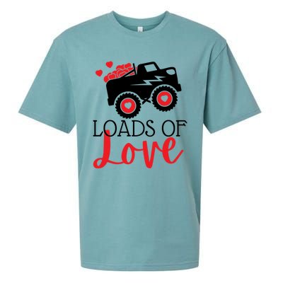 Happy Valentines Day Monster Truck Loads Of Love Funny Gift Sueded Cloud Jersey T-Shirt