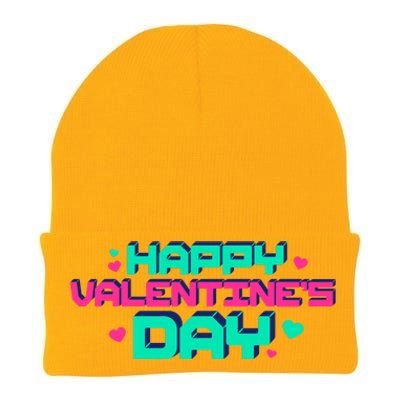 Happy Valentines Day Retro Neon Gift Knit Cap Winter Beanie