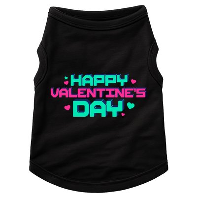 Happy Valentines Day Retro Neon Gift Doggie Tank