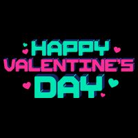 Happy Valentines Day Retro Neon Gift Cooling Performance Crew T-Shirt
