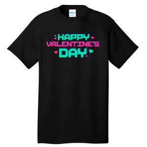 Happy Valentines Day Retro Neon Gift Tall T-Shirt