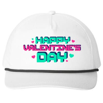 Happy Valentines Day Retro Neon Gift Snapback Five-Panel Rope Hat