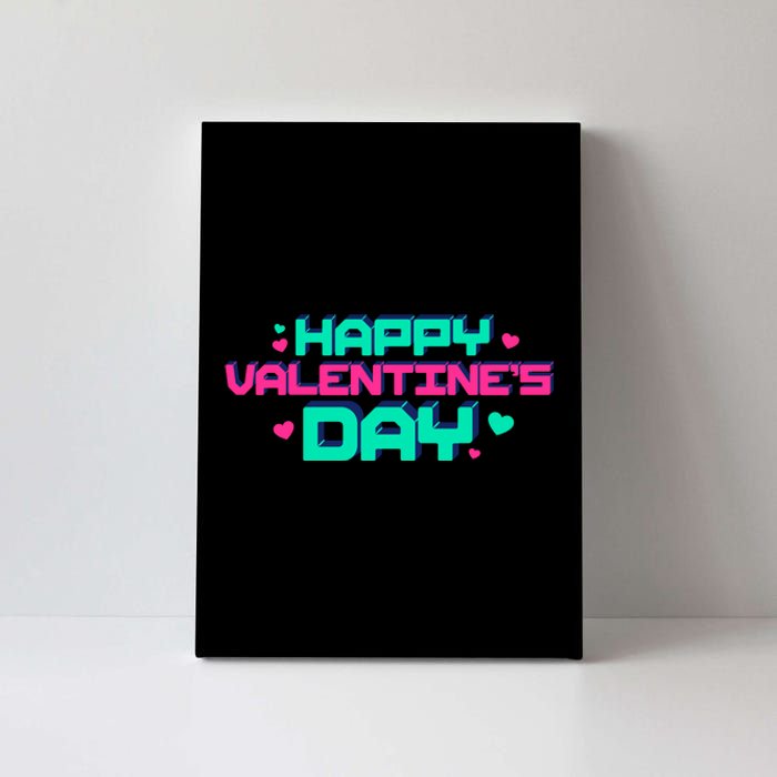 Happy Valentines Day Retro Neon Gift Canvas