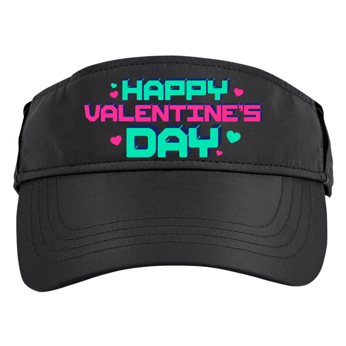 Happy Valentines Day Retro Neon Gift Adult Drive Performance Visor