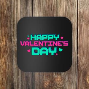 Happy Valentines Day Retro Neon Gift Coaster