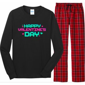 Happy Valentines Day Retro Neon Gift Long Sleeve Pajama Set