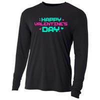 Happy Valentines Day Retro Neon Gift Cooling Performance Long Sleeve Crew