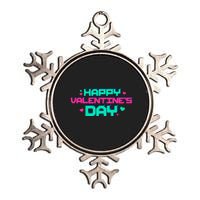 Happy Valentines Day Retro Neon Gift Metallic Star Ornament