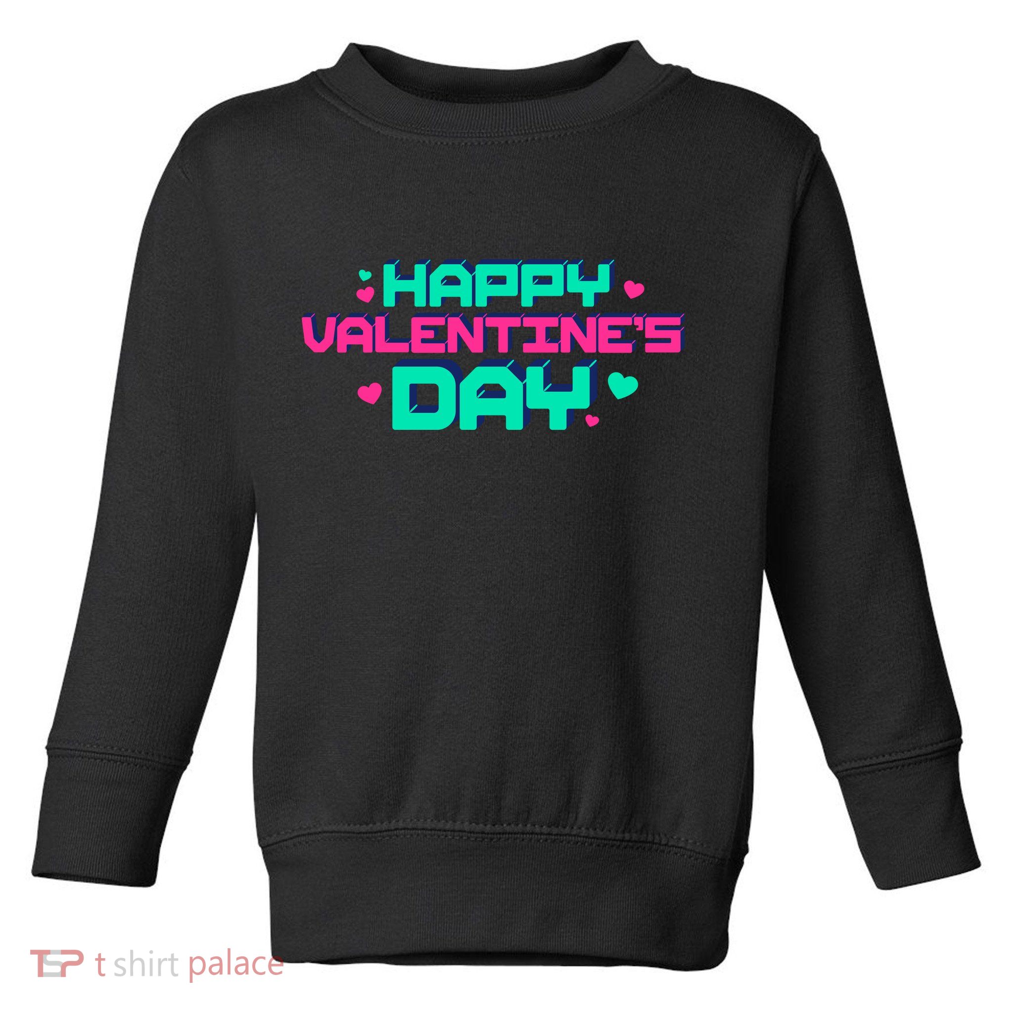 Happy Valentines Day Retro Neon Gift Toddler Sweatshirt